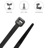Brida Nylon 100%, Color Negro 9,0 x 780 mm, Bolsa 100 unidades, Abrazadera Plastico, Organizador Cables, Alta Resistencia al por
