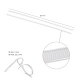 Brida Nylon 100%, Color Blanco / Natural 3,5 x 200 mm, 100 Piezas, Abrazadera Plastico, Organizador Cables, Alta Resistencia al 