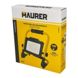 Foco Led Plano 30 Watt, Luz Blanca 4000º K IP 65 3300 Lumenes Con Asa de Transporte