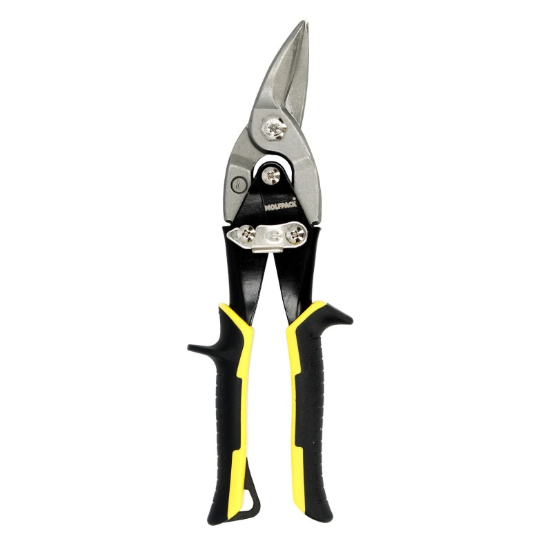 Tijeras Chapa Corte Derechas 250 mm, Hoja Acero Al Carbono, Mangos Engomados, Con Dientes Serrados, Cortachapa, Tijera Aviacion