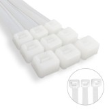 Brida Nylon 100%, Color Blanco / Natural 7,8 x 540 mm, 100 Piezas, Abrazadera Plastico, Organizador Cables, Alta Resistencia al 