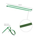 Brida Nylon 100%, Color Verde 2,5 x 100 mm, Bolsa 100 Unidades, Abrazadera Plastico, Organizador Cables, Alta Resistencia al por