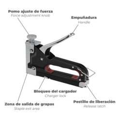 Grapadora Metal Regulable Nº3 4/14mm,