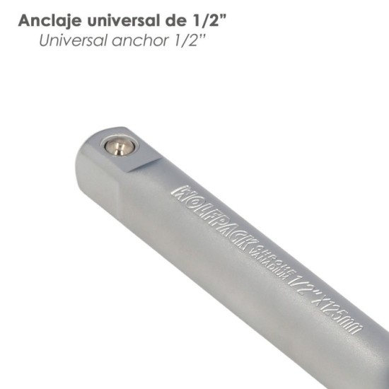 Alargadera Llave De Vaso Cuadradillo 1/2" Longitud 125 mm, Acero Cromo Vanadio al por Mayor | Almacén de Ferretería