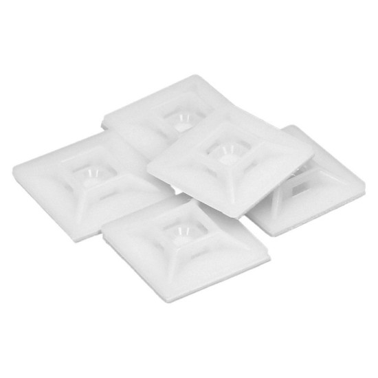 Base Adhesiva Para Bridas 28x28 mm, Blanca Bolsa 100 Unidades al por Mayor | Almacén de Ferretería