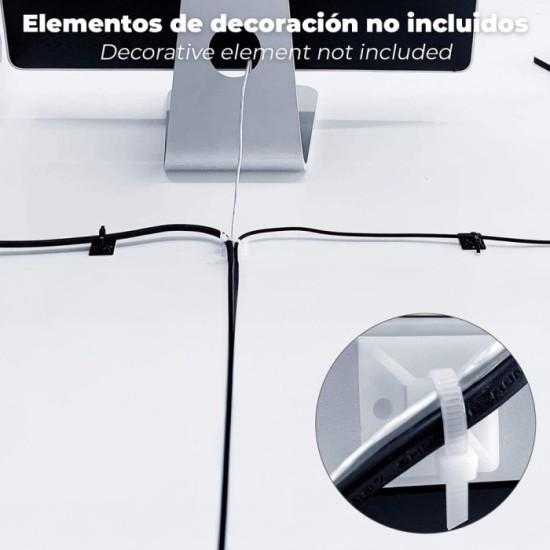 Base Adhesiva Para Bridas 28x28 mm, Blanca Bolsa 100 Unidades al por Mayor | Almacén de Ferretería