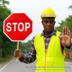 Cartel Paletina Obra Stop - Avance 30 x 30 cm,