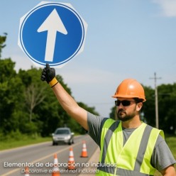 Cartel Paletina Obra Stop - Avance 30 x 30 cm,