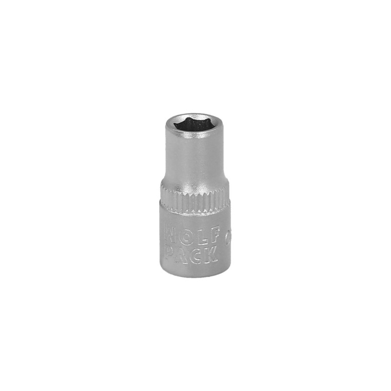 Llave Vaso 1/4" Hexagonal 6 mm, Perfil de 6 caras, Acero Cromo Vanadio, Aristas Redondas