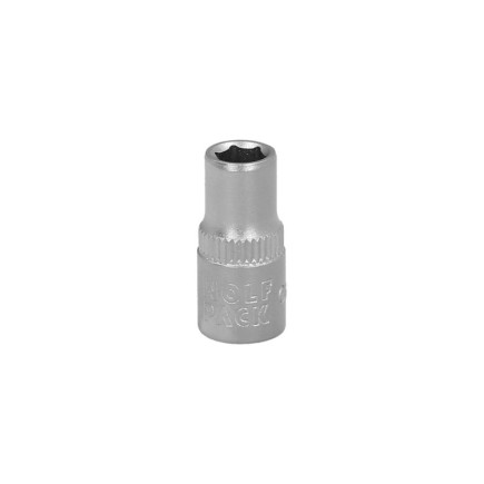 Llave Vaso 1/4" Hexagonal 6 mm, Perfil de 6 caras, Acero Cromo Vanadio, Aristas Redondas