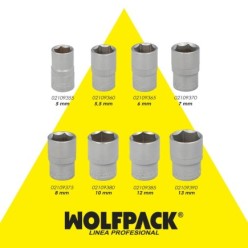 Llave Vaso 1/4" Hexagonal 6 mm, Perfil de 6 caras, Acero Cromo Vanadio, Aristas Redondas