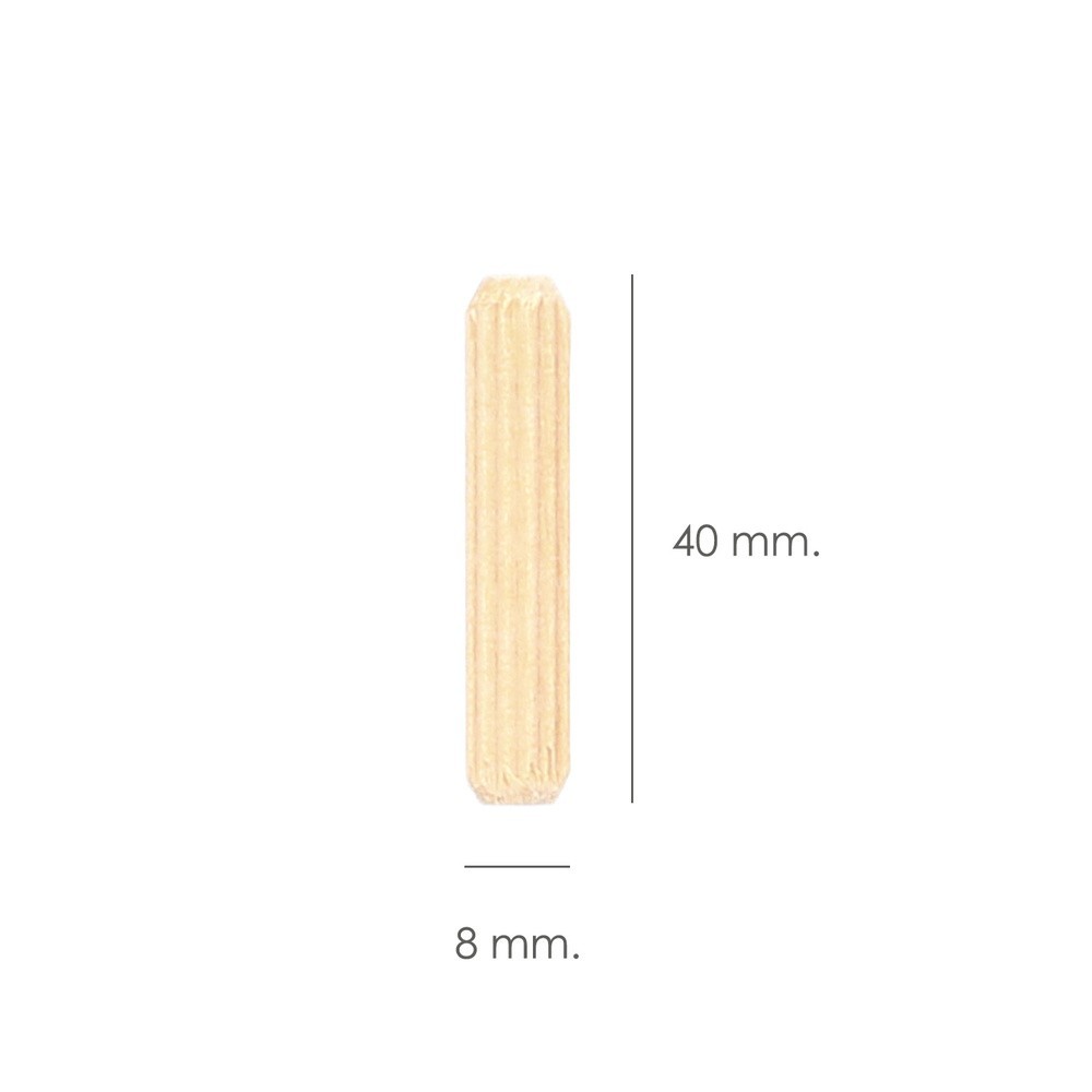 Espigas Madera 8x40 mm, (Bolsa de 50 Piezas) al por Mayor | Almacén de Ferretería