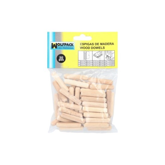 Espigas Madera 8x40 mm, (Bolsa de 50 Piezas) al por Mayor | Almacén de Ferretería