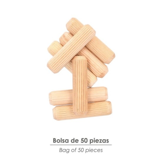 Espigas Madera 10x40 mm, (Bolsa de 50 Piezas) al por Mayor | Almacén de Ferretería