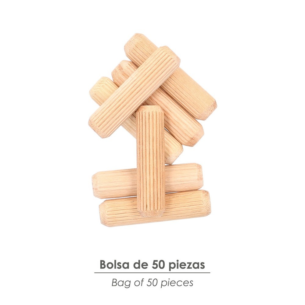 Espigas Madera 10x40 mm, (Bolsa de 50 Piezas) al por Mayor | Almacén de Ferretería