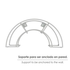 Soporte Manguera Pared Metalica 1/2 Luna Color Gris