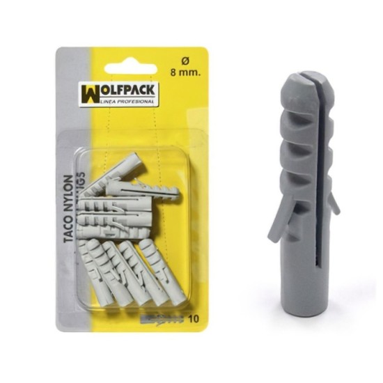 Taco Nylon         10 mm, (10 Piezas) al por Mayor | Almacén de Ferretería