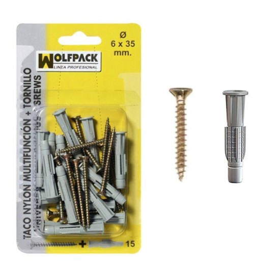 Taco Multiacción+Tornillo MU  8x50 mm, (10 Piezas) al por Mayor | Almacén de Ferretería