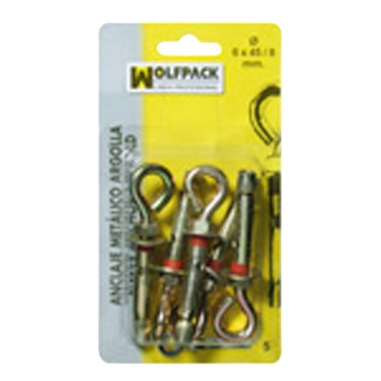 Anclaje Metálico Argolla 10x 70/12 mm, (2 Piezas) al por Mayor | Almacén de Ferretería