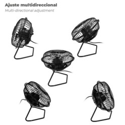 Ventilador Sobremesa 10 cm, 2,5 Watt USB,