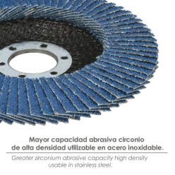 Disco Laminas Lija Circonio Inox - Plus 115x22 mm, grano 40