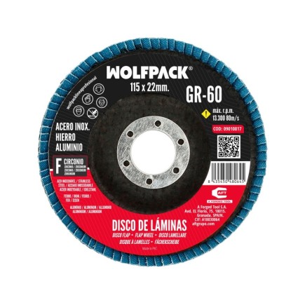 Disco Laminas Lija Circonio Inox - Plus 115x22 mm, Grano 60