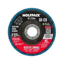 Disco Laminas Lija Circonio Inox - Plus 115x22 mm, Grano 120