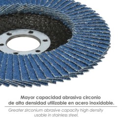 Disco Laminas Lija Circonio Inox - Plus 115x22 mm, Grano 120