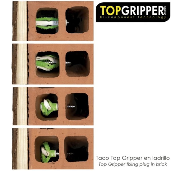 Taco Topgripper Bimaterial Ø 8 mm, (Caja 100 unidades) Taco Anclaje Universal, Taco Hormigon, Taco Pladur, Taco Ladrillo al por 