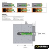 Cubo Tacos Topgripper Bimaterial Con Tornillos Ø 6 mm, 250 Piezas Taco Anclaje Universal, Taco Hormigon, Taco Pladur al por Mayo
