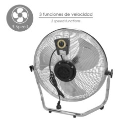 Ventilador Suelo Cromado 120 Watt Ø50 cm,