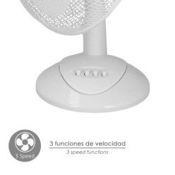 Ventilador Sobremesa Blanco 45 Watt 3 Velocidades,