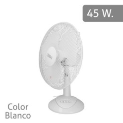 Ventilador Sobremesa Blanco 45 Watt 3 Velocidades,