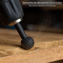 Fresa Rotativa Para Madera Esferica Ø 15 mm, Para Taladro / Fresadora
