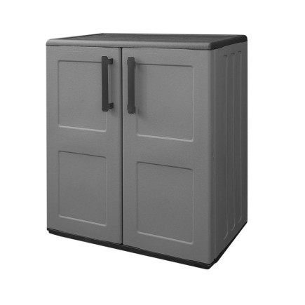 Armario Resina Bajo  68x37x84 cm, Color gris oscuro,