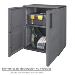 Armario Resina Bajo  68x37x84 cm, Color gris oscuro,