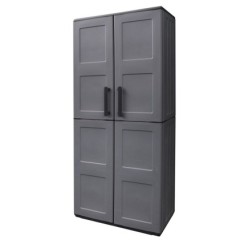 Armario Resina Alto 68x37x169 cm, Color Gris Oscuro