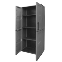 Armario Resina Alto 68x37x169 cm, Color Gris Oscuro