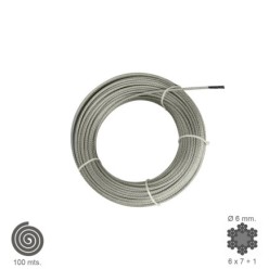 Cable Galvanizado   6 mm, (Rollo 100 Metros) No Elevacion