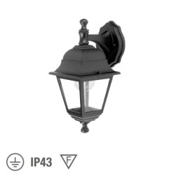 Farol Jardin Soporte Alto Negro,