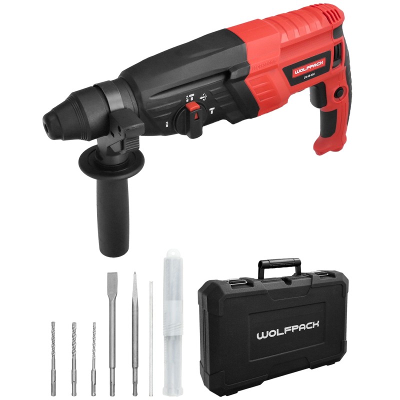 Martillo Perforador SDS PLUS 900 Watt, Con Accesorios y Maletin