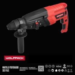 Martillo Perforador SDS PLUS 900 Watt, Con Accesorios y Maletin