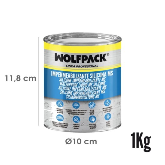Impermeabilizante Silicona Ms Polymer Blanco 1 Kg, Silicona Liquida, Revestimiento Acrilico, Impermeabilizante, Pintura Acrilica