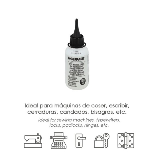 Aceite Lubricante Multiuso Liquido 100 ml, Aceite Cadenas, Aceite Bisagras, Aceite Maquinas Coser, Aceite Cerraduras al por Mayo