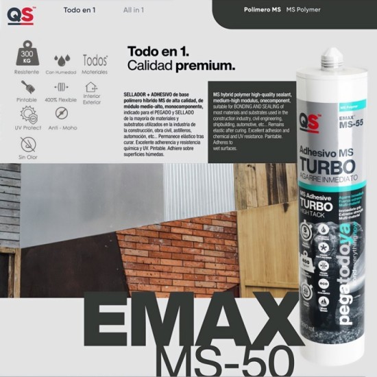 Adhesivo Emax Ms-55 Agarre Instantáneo Turbo Blanco 290 ml, al por Mayor | Almacén de Ferretería