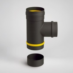 Te con Tapa Estufa Pellet Vitrificado Ø80 Mm  90°