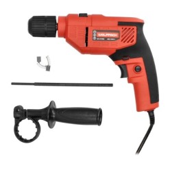 Taladro Percutor 550 Watt 13 mm, Con Variador de Velocidad, Incluye Empuñadura y Guia Metalica,