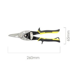 Tijeras Chapa Corte Central 250 mm, Hoja Acero Al Carbono, Mangos Engomados, Con Dientes Serrados, Cortachapa, Tijera Aviacion