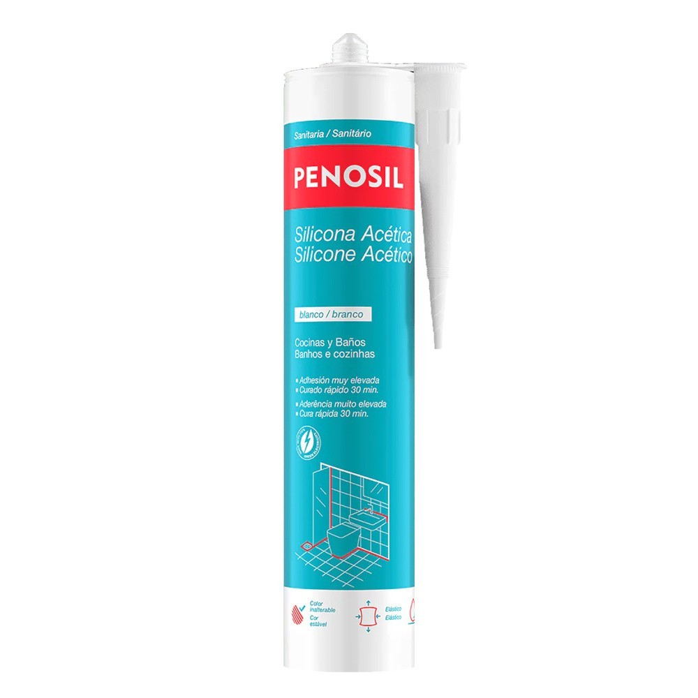 Silicona Acida Blanca Cocina y Baño 280 ml, al por Mayor | Almacén de Ferretería