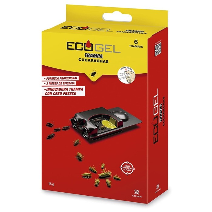 Ecogel Cucarachas Trampa Cucarachas 15 Gramos (Caja 6 Unidades) al por Mayor | Almacén de Ferretería